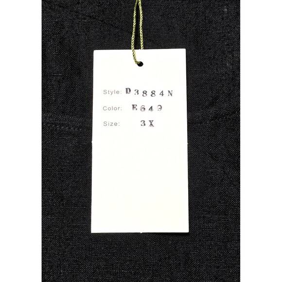 NWT VIVID Black Linen Maxi Dress Sleeveless Long Double Skirt Plus 3x Lagenlook - Picture 7 of 9